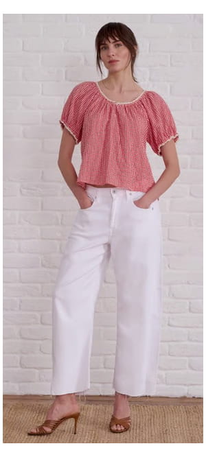 Hattie Crop Barrel Leg In Gallery White