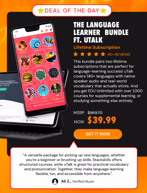 The Language Learner Lifetime Subscription Bundle ft. uTalk