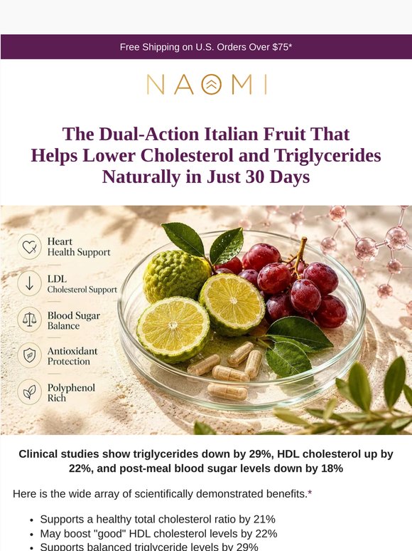 Support healthy cholesterol and triglyceride levels naturally in 30 days