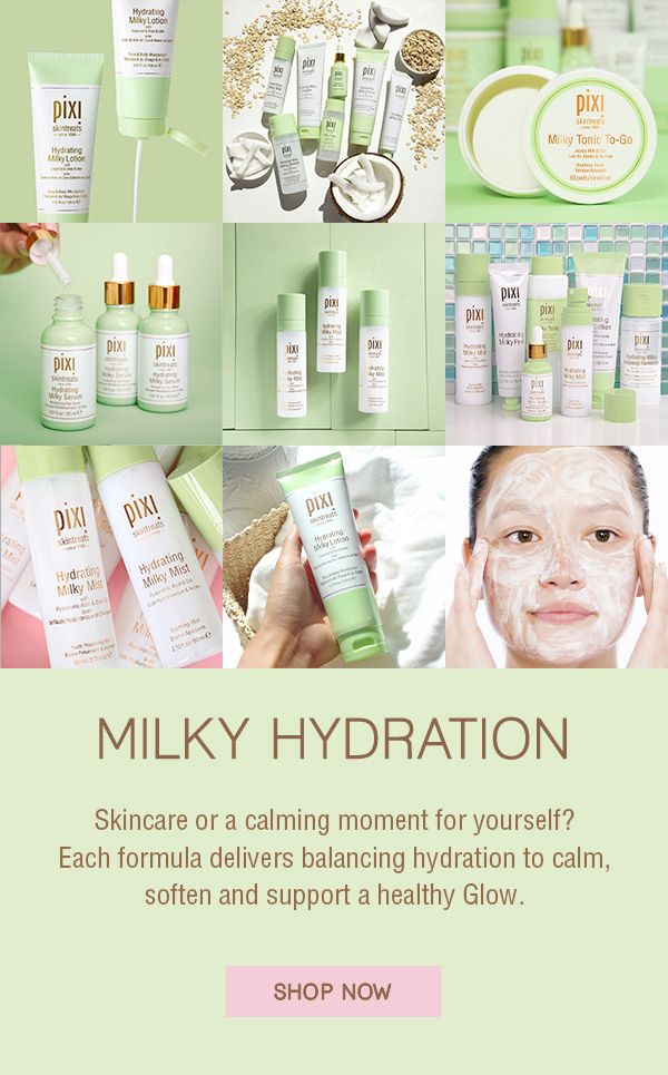 Milky Hydration Skincare or a calming moment for yourself? Each formula delivers balancing hydration to calm, soften and support a healthy Glow.