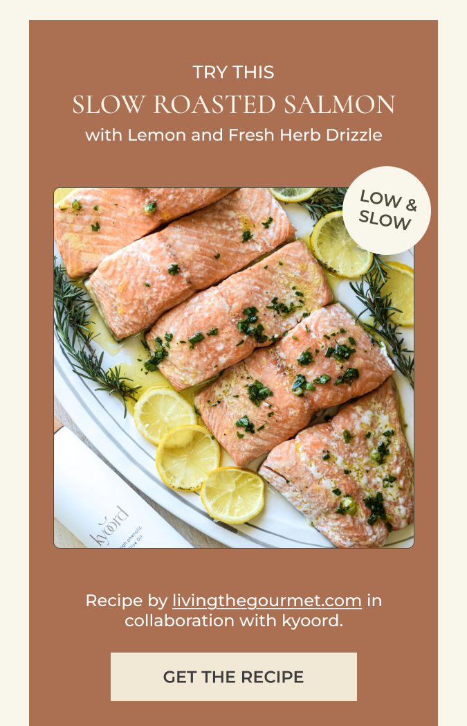 slow roasted salmon with lemon and fresh herb drizzle
