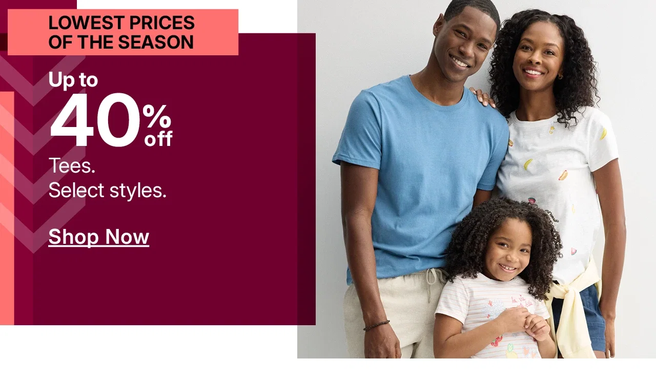up to 40% off tees 
