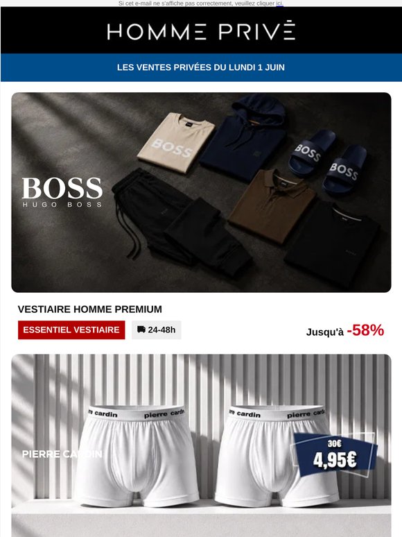 🔥 Vestiaire BOSS | Boxers PIERRE CARDIN à 4,95€ | Parfums AZZARO & PACO RABANNE...