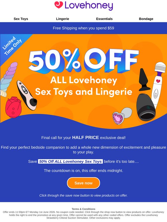 📉 Your Exclusive 50% OFF Sex Toy Offer Ends MIDNIGHT