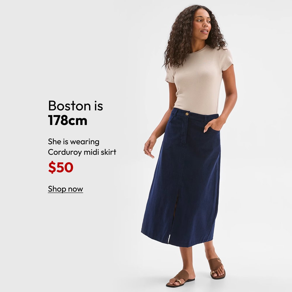 Corduroy midi skirt