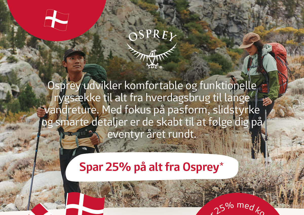 Spar 25 % på Osprey med rabatkoden tillykke1980