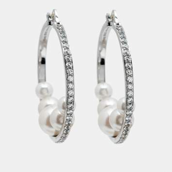 Faux Pearls Crystals Silver To