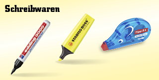Schreibwaren - Bleistifte, Buntstifte, Kugelschreiber, Kugelschreiberminen, Fineliner, Tintenroller, Füller, Edle Schreibgeräte, Schreibsets, Filzstifte, Folienstifte, Korrekturroller, Textmarker, Permantentmarker und viele mehr