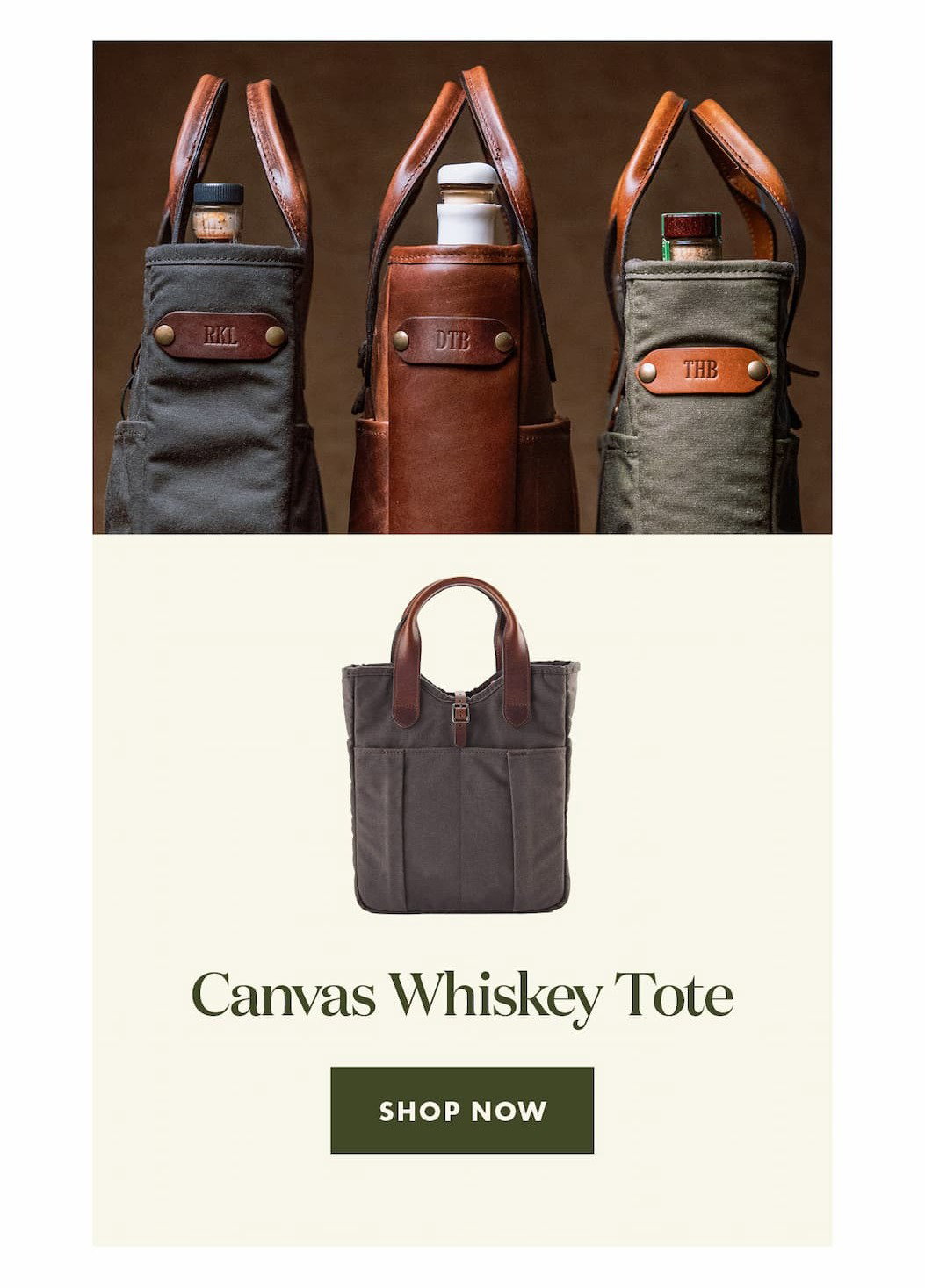 Canvas Whiskey Tote