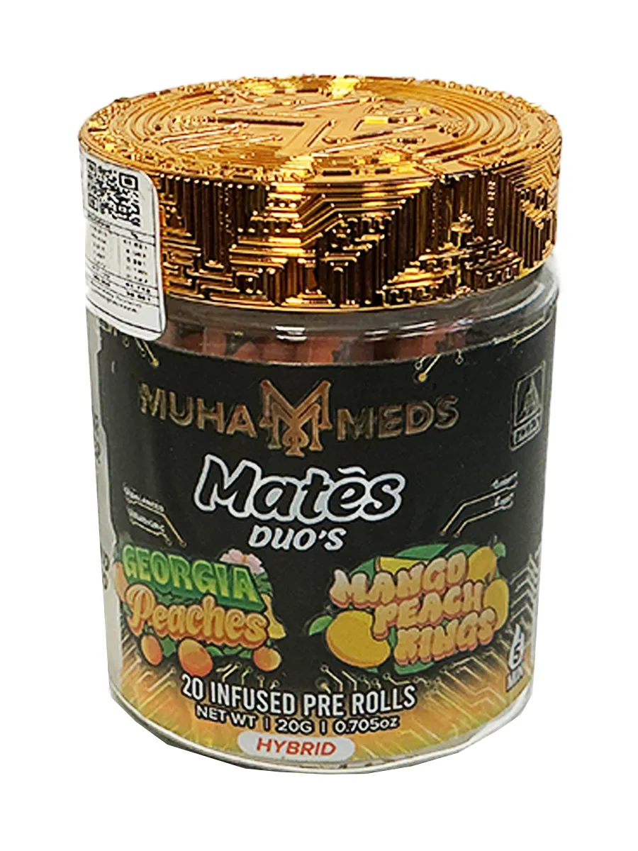 Image of Georgia Peaches | Mango Peach Rings Muha Meds Duo's Mates THCA Pre-Roll 20ct