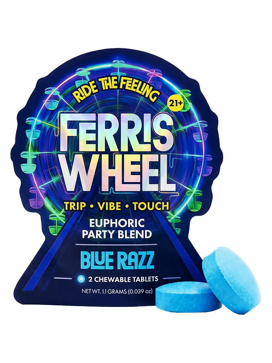 Image of Blue Razz Ferris Wheel Euphoric Party Blend Gummies 2ct