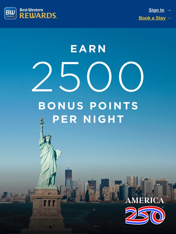 2,500 Bonus Points Per Night