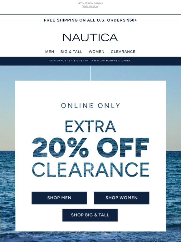 💸 Take an extra 20% off clearance