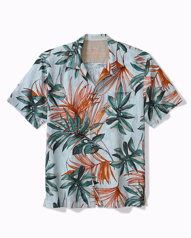 Image of Tidal Fronds Silk Camp Shirt