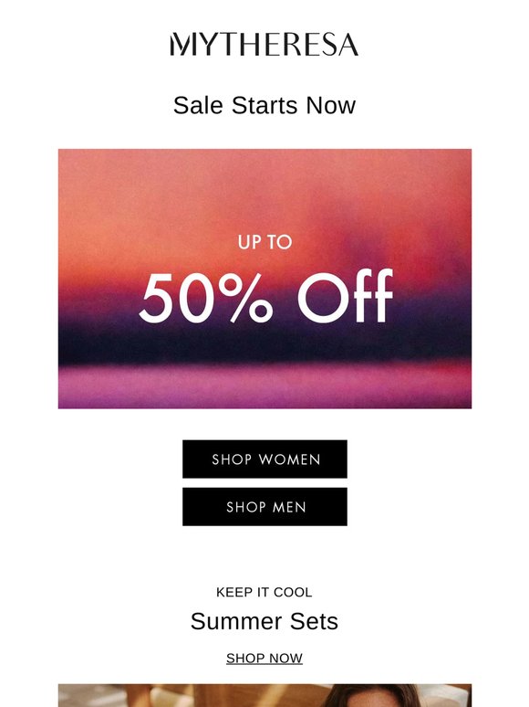 Sale starts now: Up to 50% off