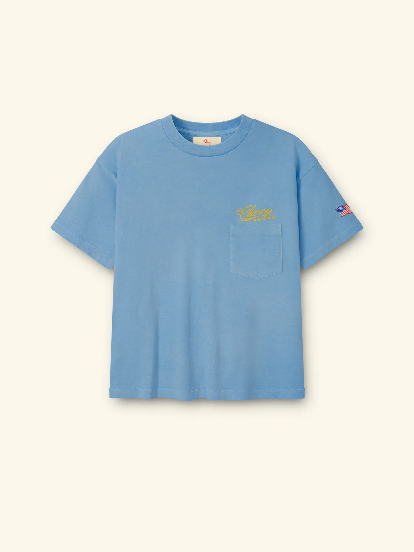 Image of 5 Star Boxy Pocket T-Shirt (Sky Blue)