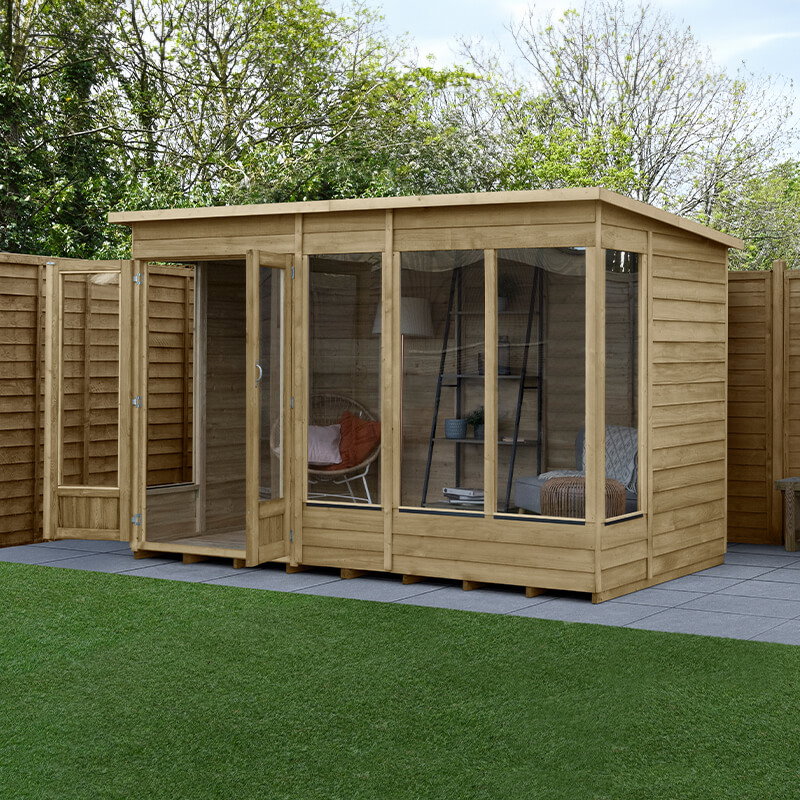 Image of 10' x 6' Forest 4Life Double Door Pent Summer House