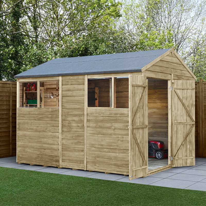 Image of 10' x 6' Forest 4Life  Overlap Double Door Apex Wooden Shed