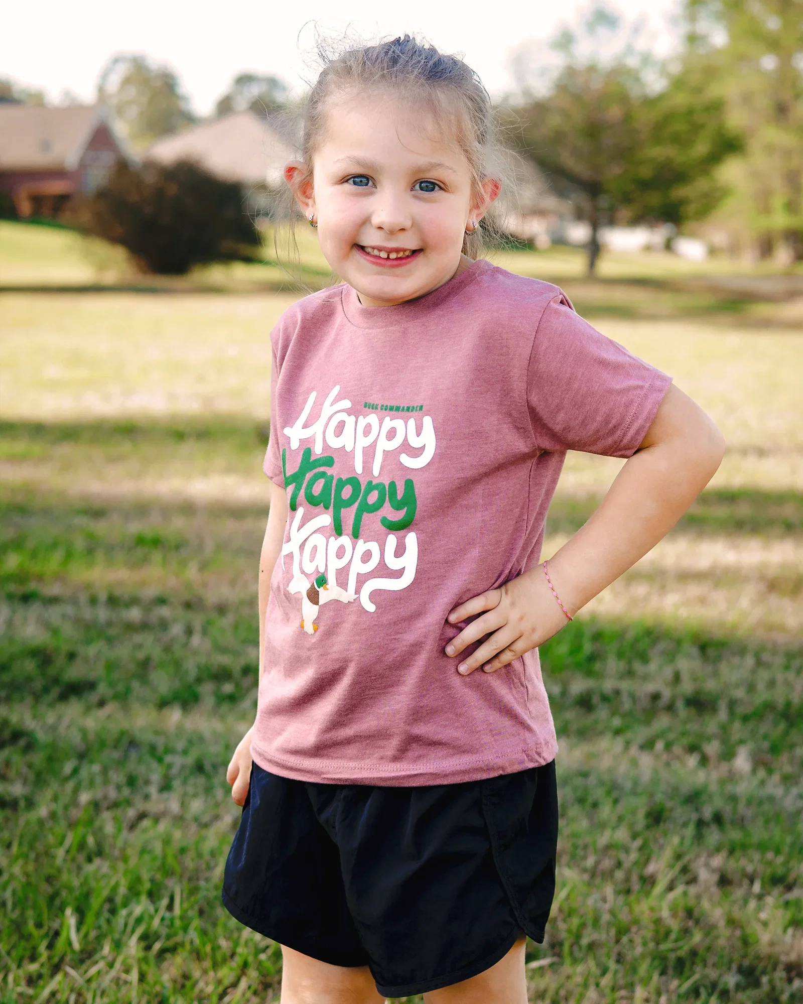 Image of Duck Commander Mauve Youth/Toddler Happy Tee