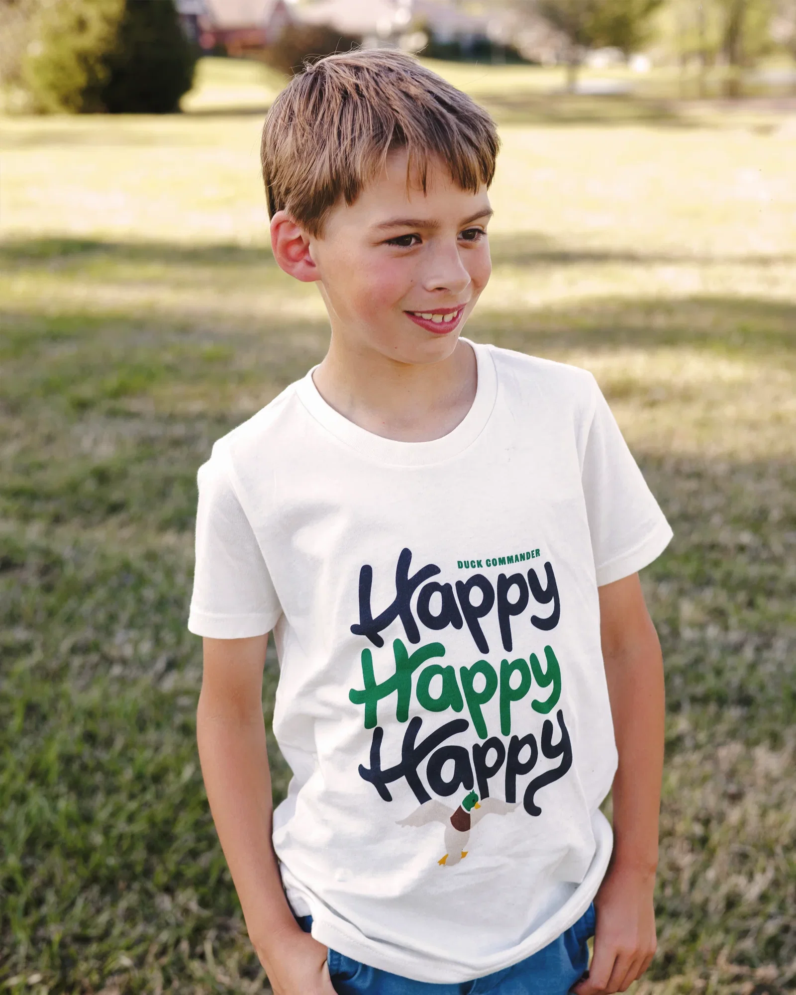 Image of Duck Commander Cream Youth/Toddler Happy Tee