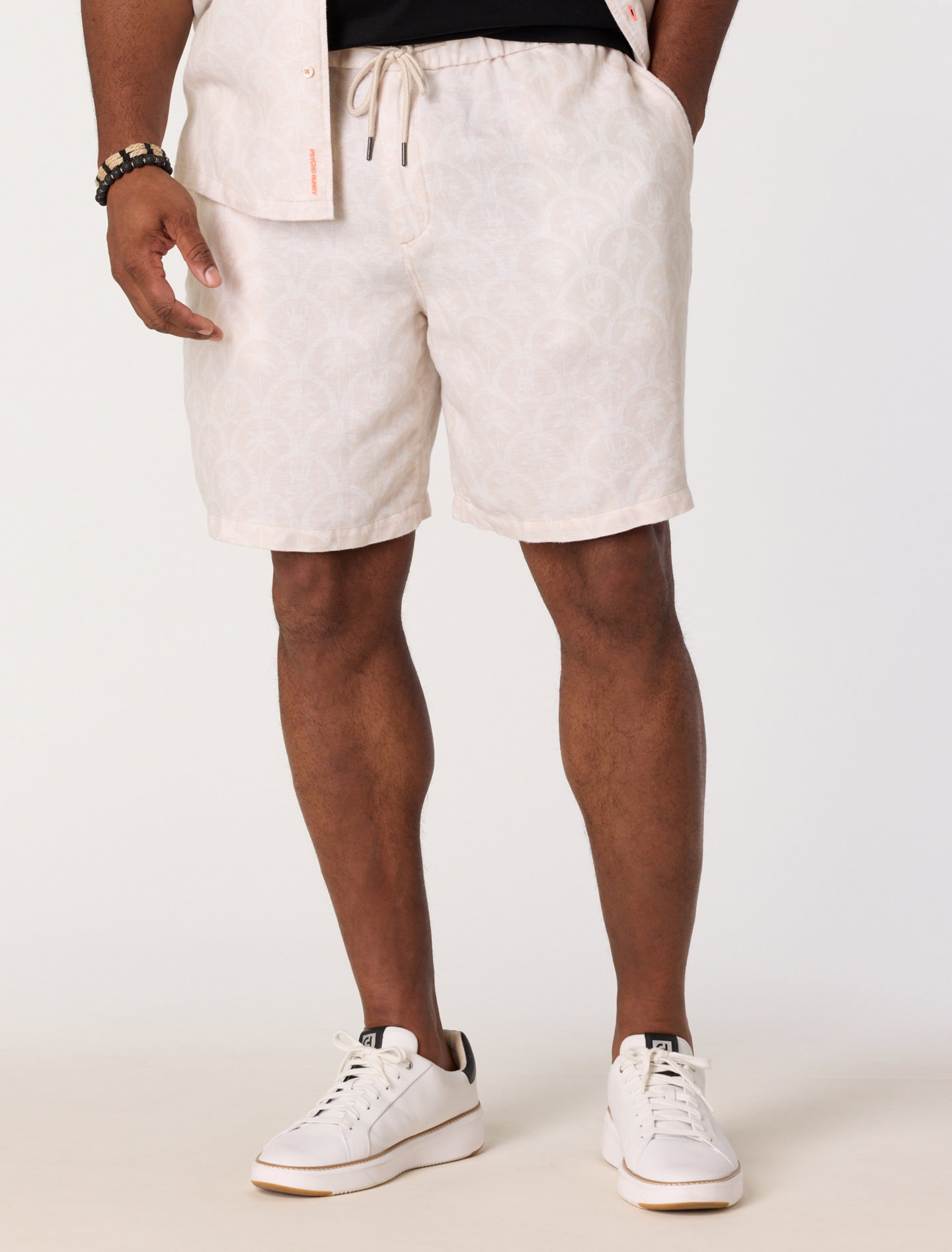 Brad Print Linen-Blend Shorts