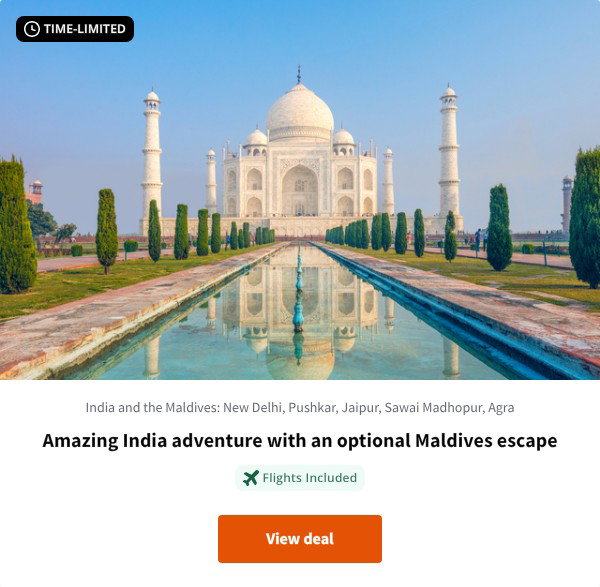 Amazing India adventure with an optional Maldives escape