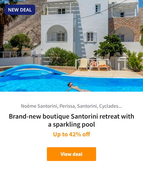 Brand-new boutique Santorini retreat with a sparkling pool