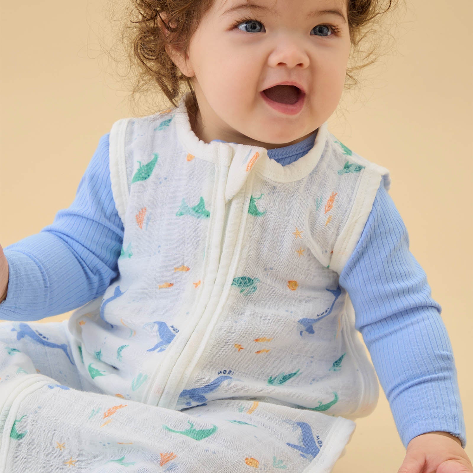 Ocean Dreams Muslin Front Opening Sleeping Bag