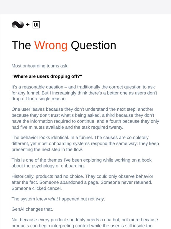 The wrong question: Where are users dropping off
