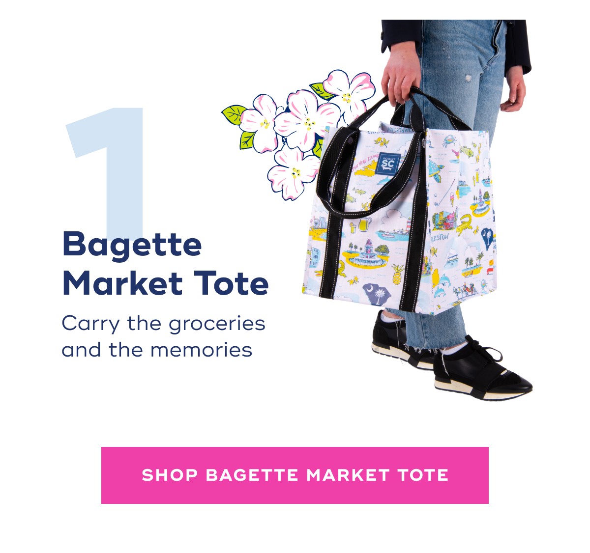1 Bagette Market Tote Carry the groceries and the memories
