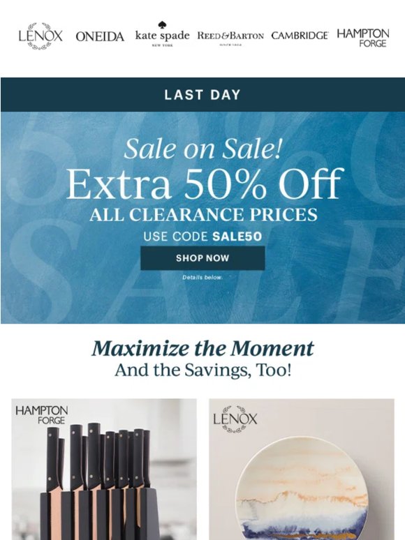 Last Day for Extra 50% Off Sale