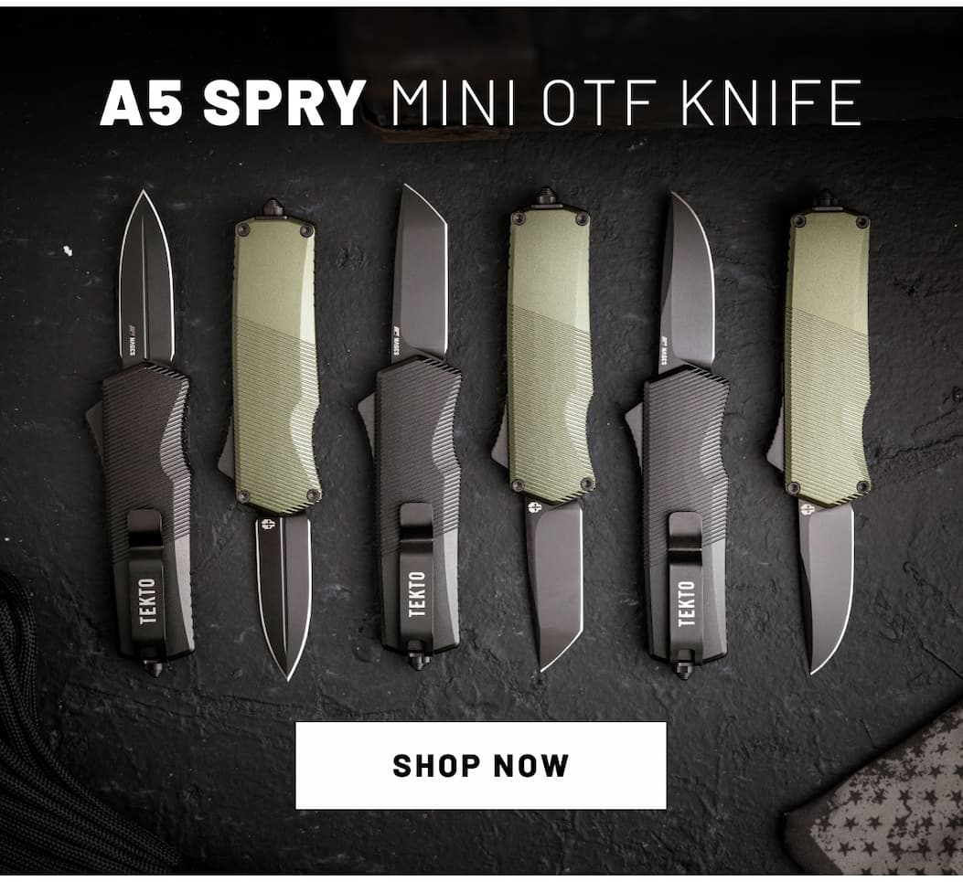 A5 Spry Mini Automatic OTF Knife lineup.