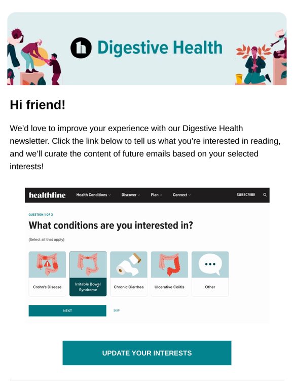 Choose what you want to see in your newsletter!