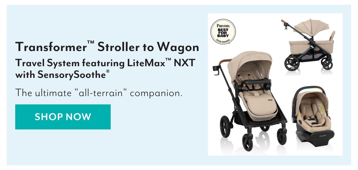 Transformer™ Stroller to Wagon Travel System featuring LiteMax™ NXT with SensorySoothe® | The ultimate 'all-terrain' companion. | SHOP NOW