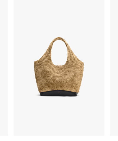 Large Raffia Tote Dark Natural
