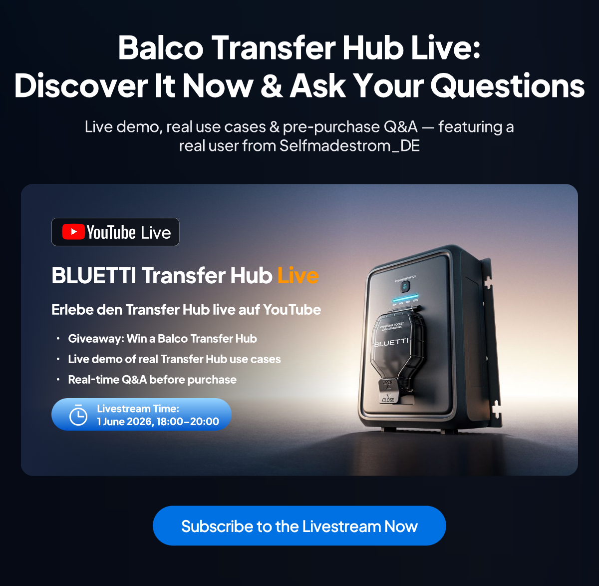 BLUETTI Balco Transfer Hub Live