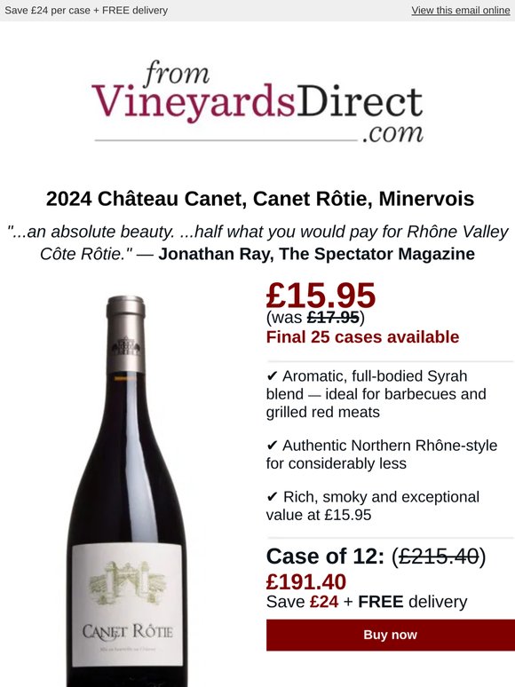 Authentic Northern Rhône Style — Now £15.95