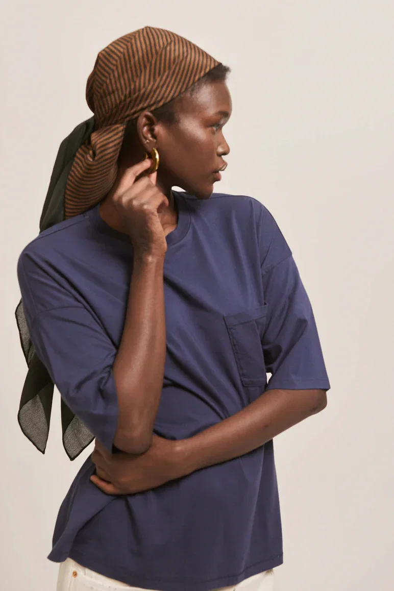 Image of The Boxy Tee in Navy