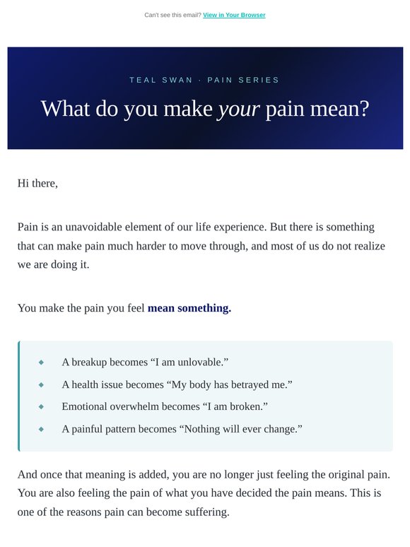 Why pain often turns into suffering
