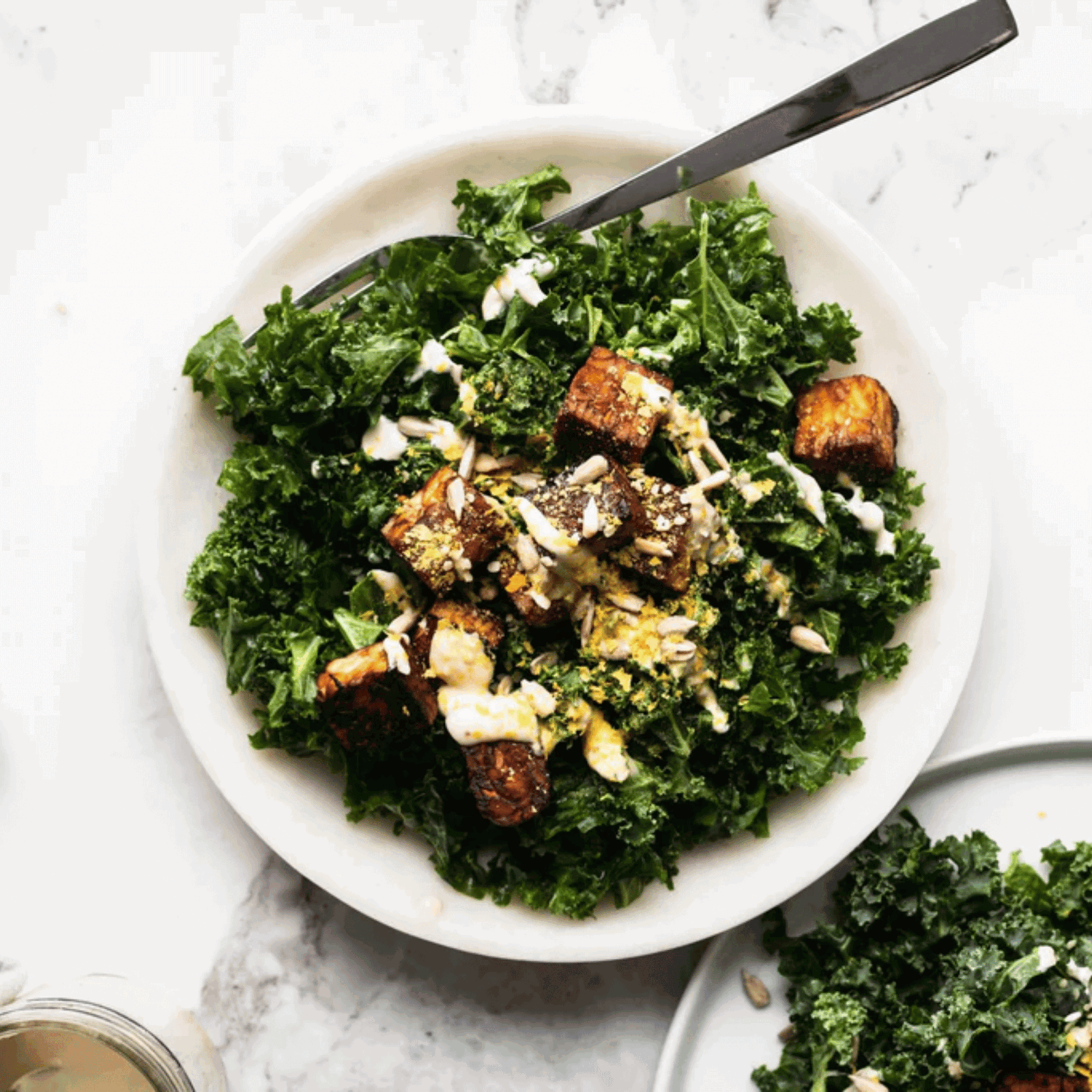 Blackened   Alligator   Tenderloin   Salad   with   Tahini   Dressing