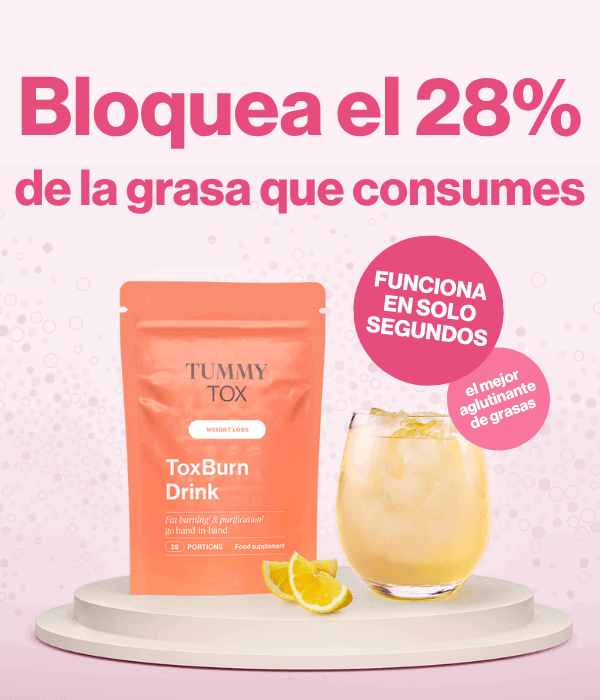 ToxBurn Drink es el mejor aglutinante de grasas que funciona en solo segundos y bloquea el 28% de la grasa que consumes