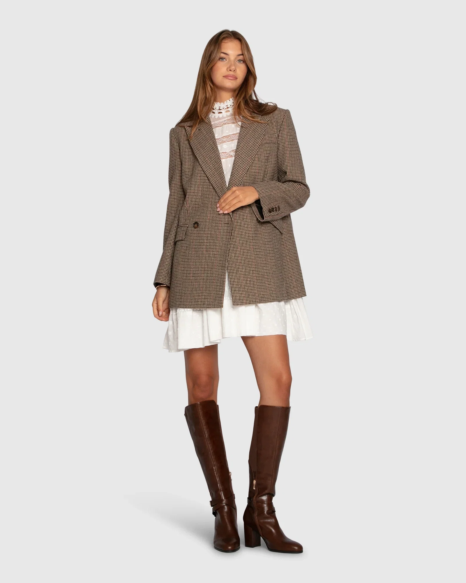Image of Big Brother Talk Wool Blend Blazer - Beige