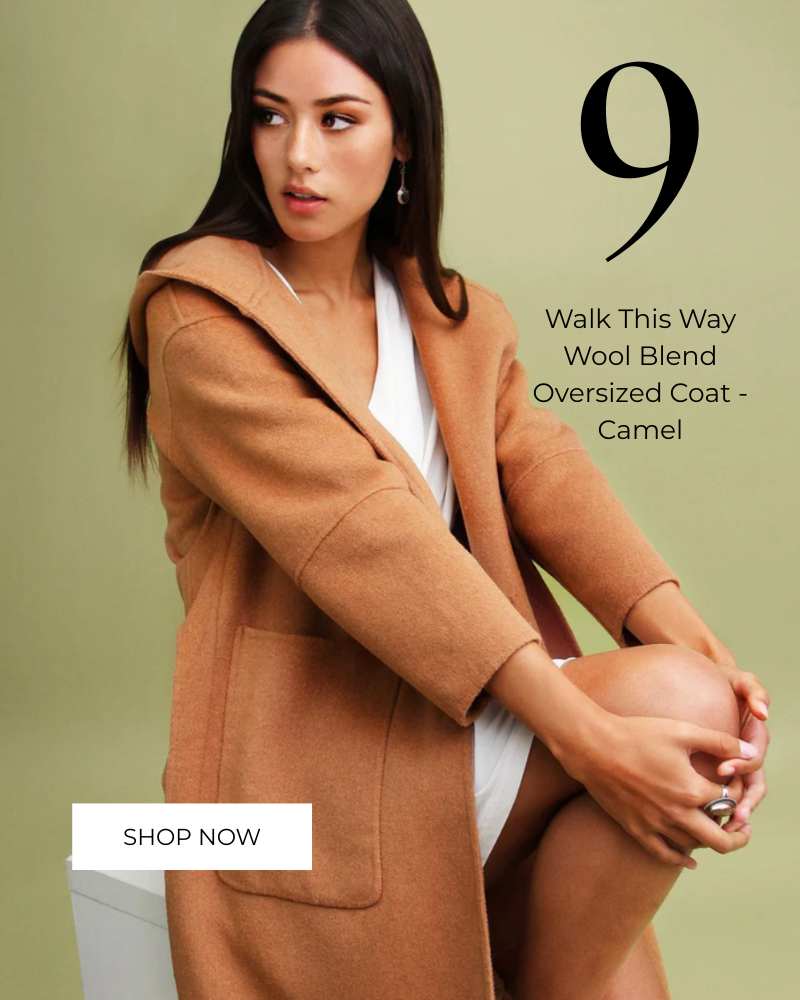 Walk This Way Wool Blend Oversized Coat - Camel
