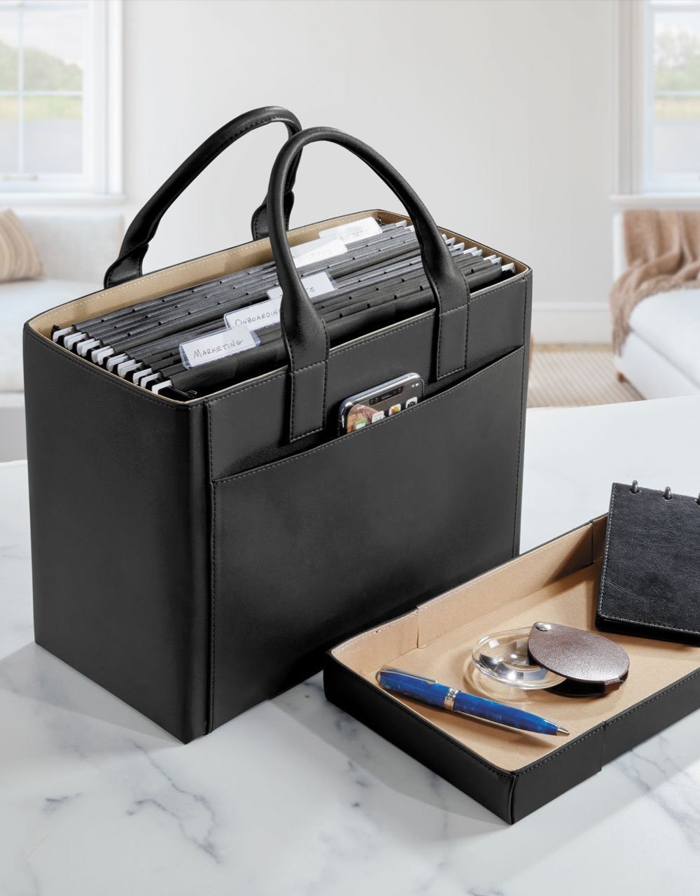 LevTex Portable File Tote with Lid
