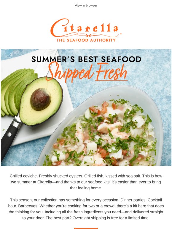 Summer Seafood Kits, Ready to Ship Overnight