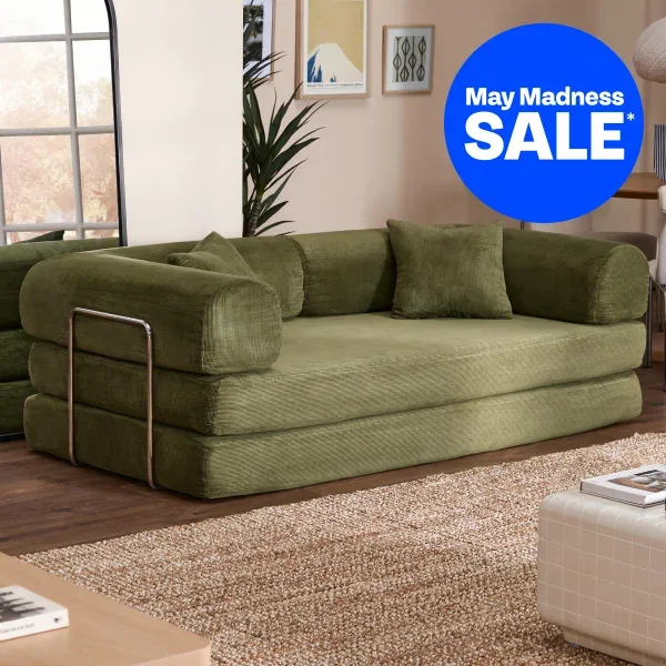 Kiran 3 Seater Double Corduroy Sofa Bed