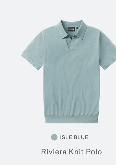 Riviera Knit Polo - Isle Blue