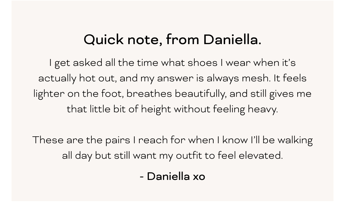 Quick note, from Daniella.