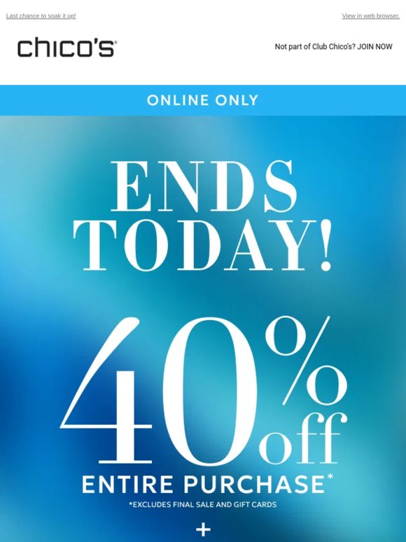 FINAL HOURS! 40% OFF + FREE SHIPPING
