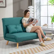 Sofa Bed 3-in-1 with Click-Clack Green Polyester